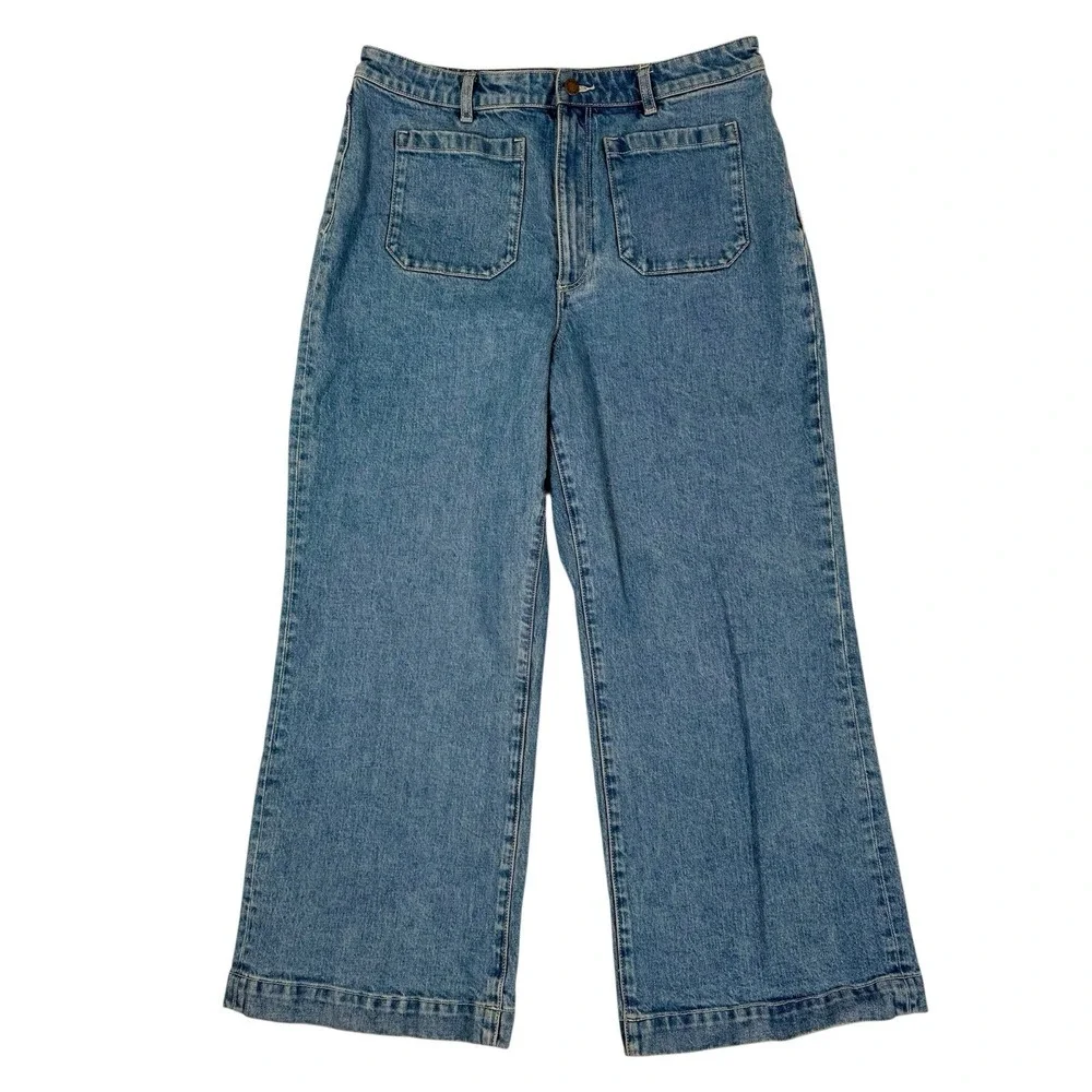 Rollas‎ High Rise Wide Leg Jeans Womens Size 33 Aussie 15 Blue Flare